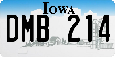 IA license plate DMB214