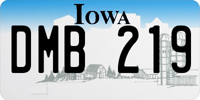IA license plate DMB219
