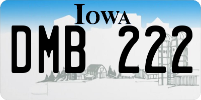 IA license plate DMB222