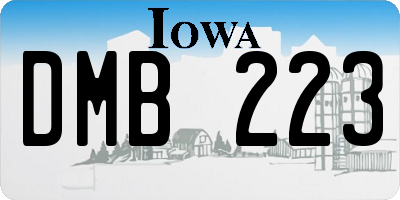 IA license plate DMB223