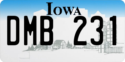 IA license plate DMB231