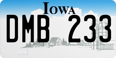 IA license plate DMB233