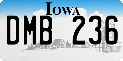 IA license plate DMB236