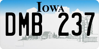 IA license plate DMB237