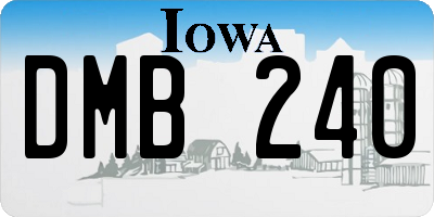 IA license plate DMB240