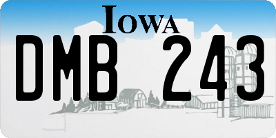 IA license plate DMB243