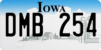 IA license plate DMB254