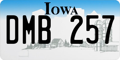 IA license plate DMB257