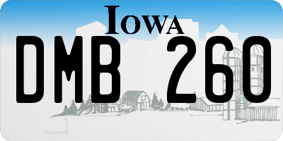 IA license plate DMB260