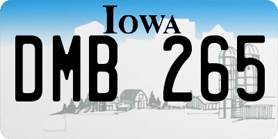 IA license plate DMB265