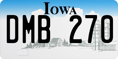 IA license plate DMB270