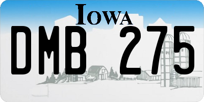 IA license plate DMB275