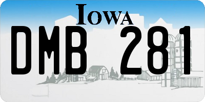 IA license plate DMB281