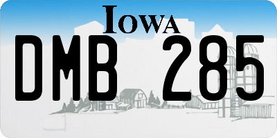IA license plate DMB285