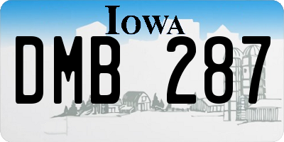 IA license plate DMB287