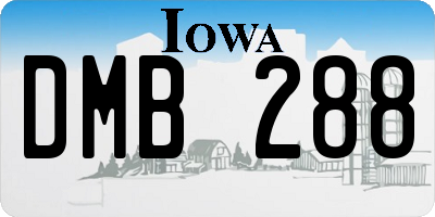 IA license plate DMB288