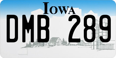IA license plate DMB289