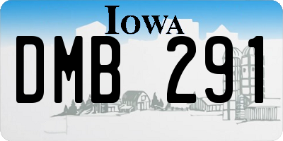 IA license plate DMB291