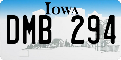 IA license plate DMB294