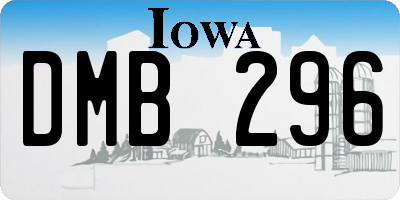 IA license plate DMB296