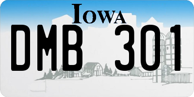 IA license plate DMB301
