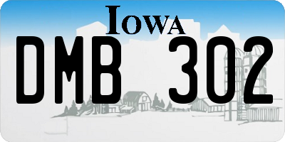 IA license plate DMB302