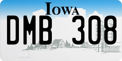 IA license plate DMB308