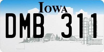 IA license plate DMB311