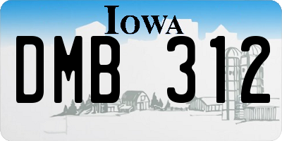 IA license plate DMB312