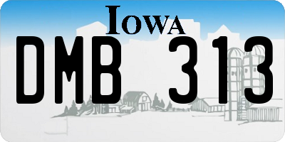 IA license plate DMB313