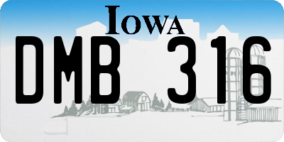 IA license plate DMB316