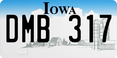 IA license plate DMB317