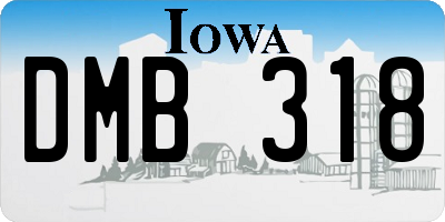 IA license plate DMB318