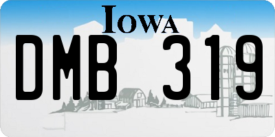 IA license plate DMB319