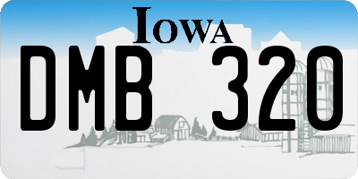 IA license plate DMB320