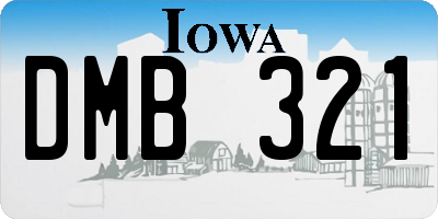 IA license plate DMB321