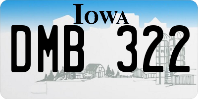 IA license plate DMB322