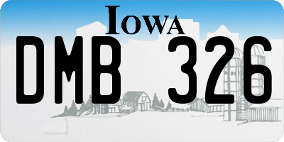 IA license plate DMB326