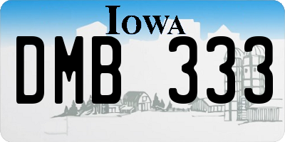 IA license plate DMB333