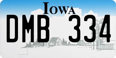 IA license plate DMB334