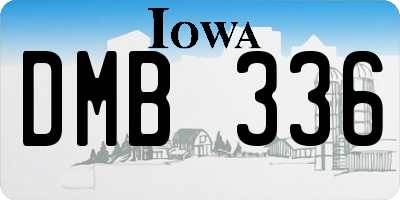IA license plate DMB336