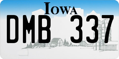 IA license plate DMB337