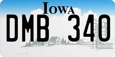 IA license plate DMB340