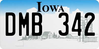 IA license plate DMB342