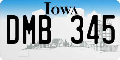 IA license plate DMB345