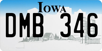 IA license plate DMB346