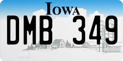 IA license plate DMB349