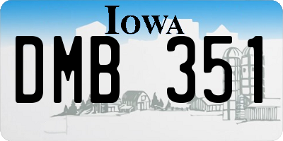 IA license plate DMB351