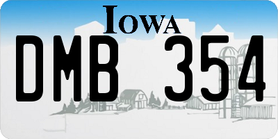 IA license plate DMB354