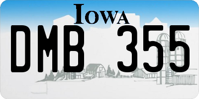 IA license plate DMB355